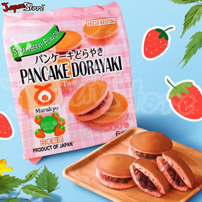 Marukyo Dorayaki Strawberry (Kue Dorayaki Jepang Rasa Strawberry)