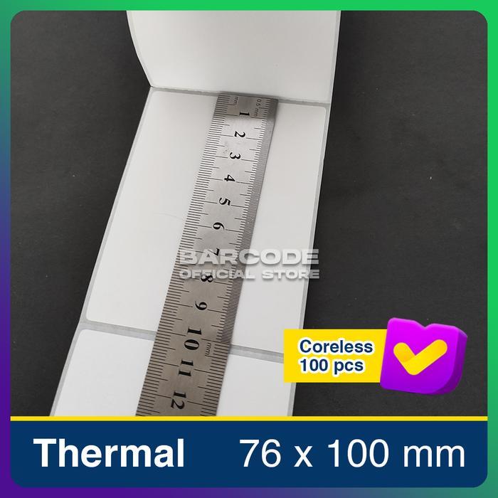 1 Slop Kertas Stiker Label Thermal Printer Bluetooth 80Mm 76 X 100 Mm