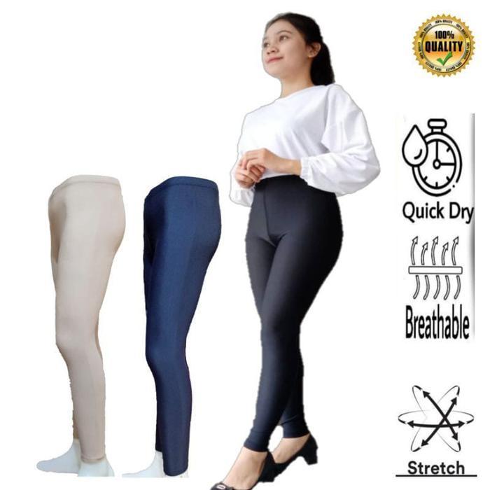 0dp6- Legging Spandex Lycra Premium Celana Legging Panjang Leggings Daily Hitam Pendek