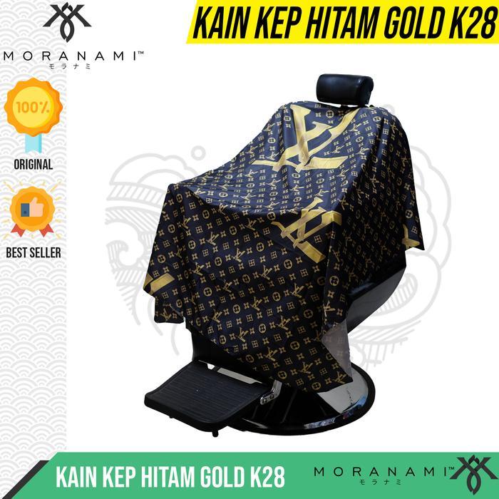 ks85- Kain Kep Kip Kain Cukur Rambut Potong Rambut Salon Barber Black Gold K28