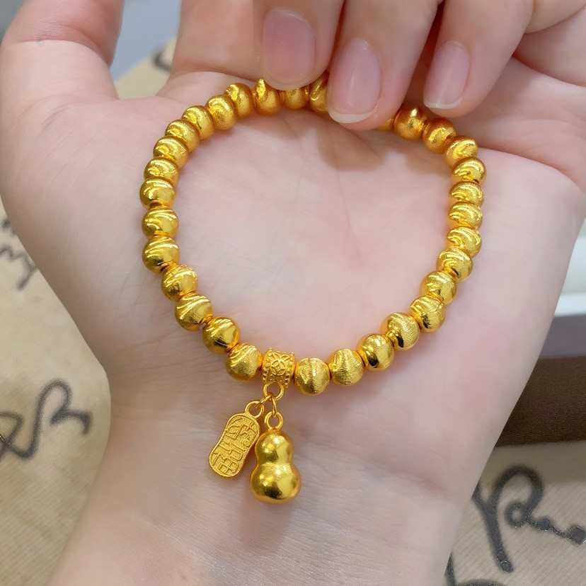 Small Gourd Cat's Eye Luxury Bracelet Women 24K Gold AU999 - AU999 valuable, luxury design with