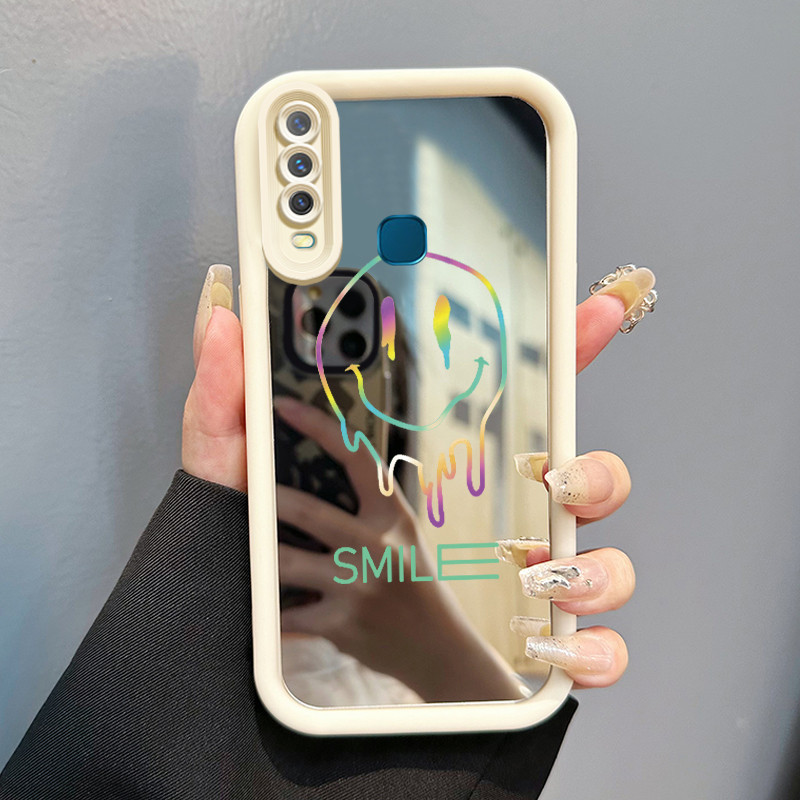 Casing Hp VIVO Y17 Y15 Y12 Y12i Y3 Y3s 2020 Case HP Casing pola Tas Emoji Alien Kartun Kasing cermin