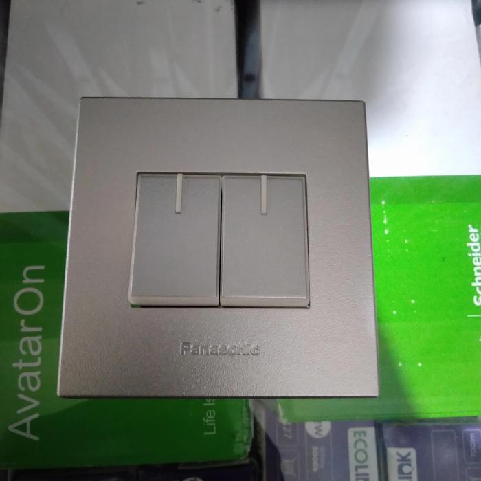 Panasonic Saklar 2 Gang 1 Arah Silver Gercep