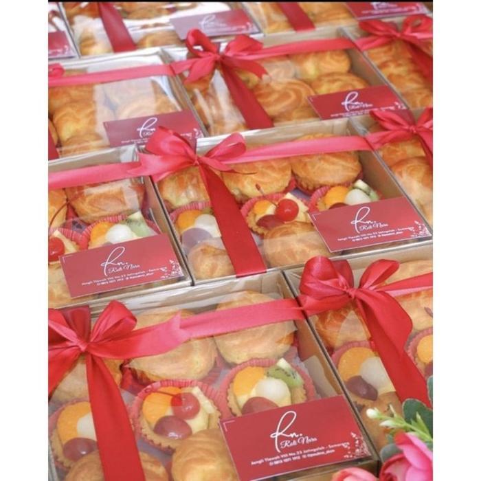 43uw- Dus Kraft Full Mika Transparan Isi 5Pcs / Dus Kue Mika / Box Kue Puding Mika