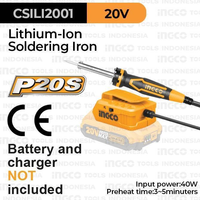 Ready Cordless Solder Iron 40W Ingco Csili2001 Patri Listrik Timah