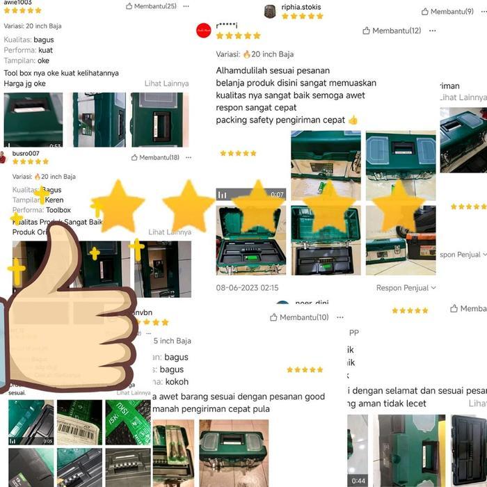 ISKU Tool Box Besar Plastik 14/17/19 Inch Bahan PP Tools Box Kotak Peralatan /Tool Box 2