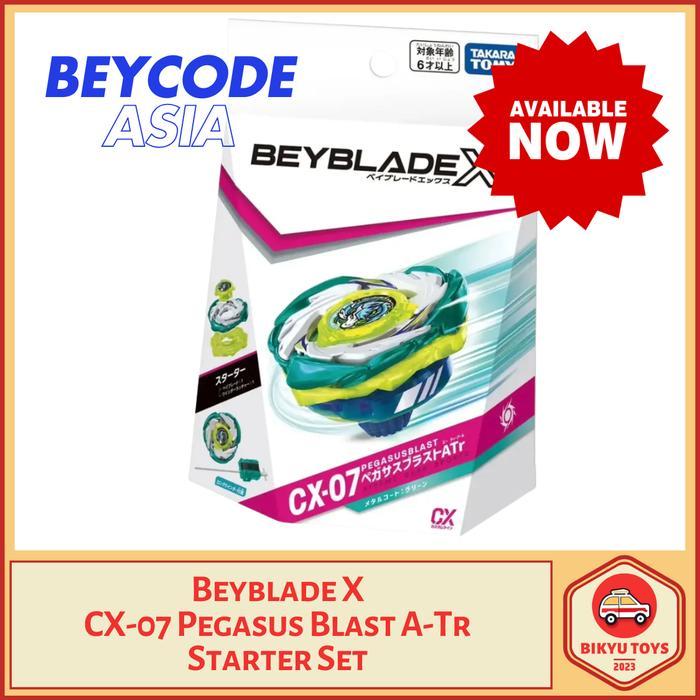 Beyblade X Cx-07 Pegasus Blast Ratchet Bit A-Tr Assault Turbo Starter Set With Long Winder Takara