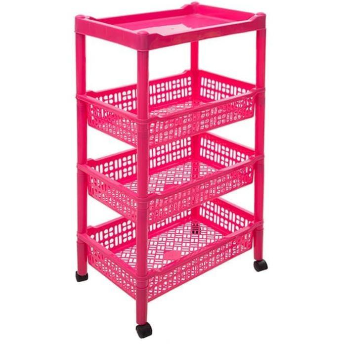 Rak Salon Susun 4 Roda / Rak Serbaguna / Keranjang Susun/ Tempat Surat