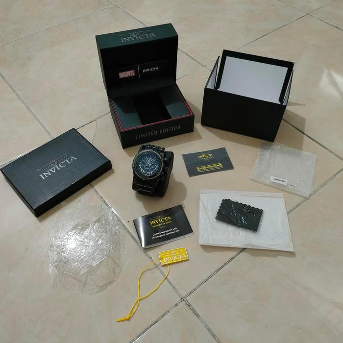 Jual Invicta Marvel Black Panther Men'S Full Black Limited Edition Watch Kode 191