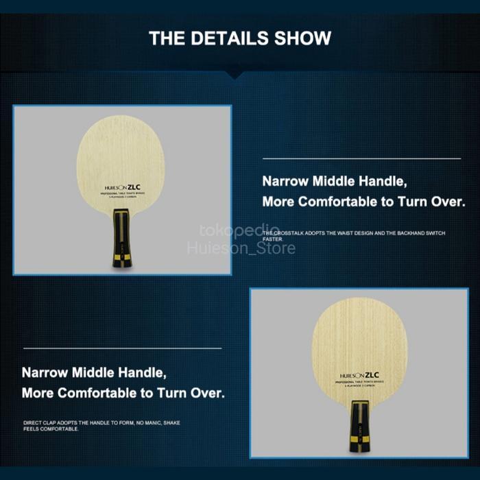 STOK TERBATAS  HUIESON BET PENHOLD TENIS MEJA BLADE 5PLY WOOD 2PLY ZL CARBON FIBER TERJANGKAU