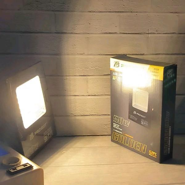 Terlaris Probest Golden Lampu sorot led 50w 50 Watt flood light CAHAYA KUNING WARM WHITE 3000K lampu