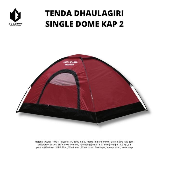 Eiger Hike Adventure - Bisa Tenda Single Dome - Single Dome Tent Kapasitas 2 Orang Single Layer -