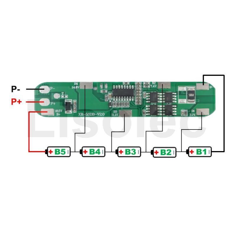 BMS 5S 18V 21V Li-ion 18650 Lithium Battery 5A 10A Charge Discharge Protection Board Pcb Pcm for Pow