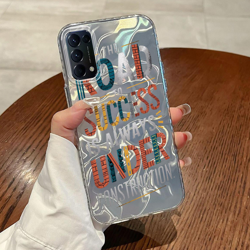 Casing Hp OPPO Reno 5 4G Reno 5 5G Reno5 Reno 5K 5G Reno5 K Find X3 Lite Case Casing Pola Huruf berw