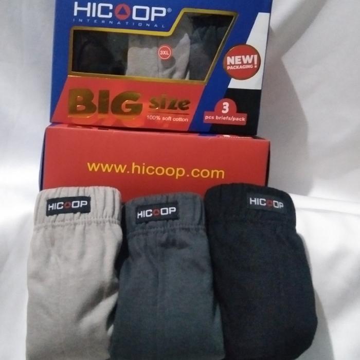 k6zv- Celana Dalam Hicoop Big Size 2 Xl 3Xl Dan 4Xl Sekotak Isi 3Pcs