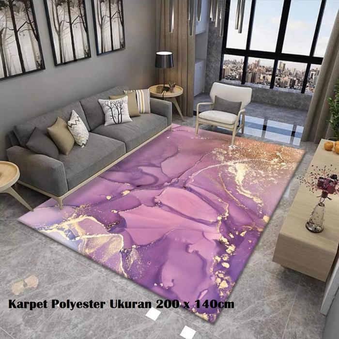 Karpet Permadani Polyester Glossy Uk 200 X 140Cm/Karpet Lantai Polyester