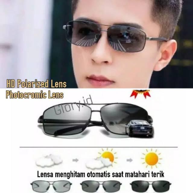Kacamata siang malam Photocromic anti silau pria wanita - Kacamata Polarized Fashion Keren 2458
