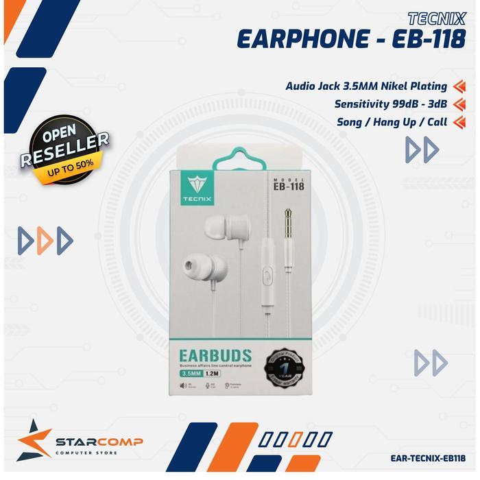 Earphone Tecnix EB-118 Headset termurah