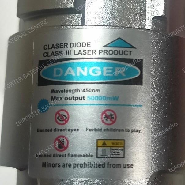 LASER BIRU BLUE BISA BAKAR BURN ORIGINAL 50000MW 2 BATERAI