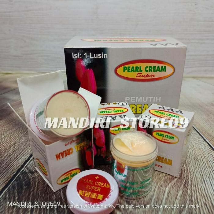 hvs LUSINAN 12 PCS PEARL CREAM TUTUP MERAH AAA ORIGINAL SEGEL PEMUTIHAN HIDRASI KULIT KERING Wajah