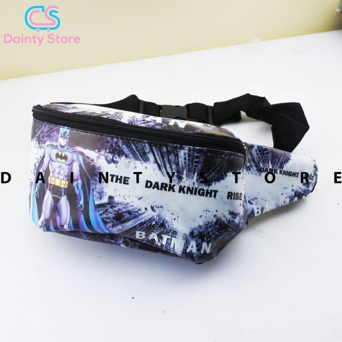 m8v6- Tas Waist Bag Waisbag Anak Laki Laki Cowok Karakter Lucu Batman Marvel