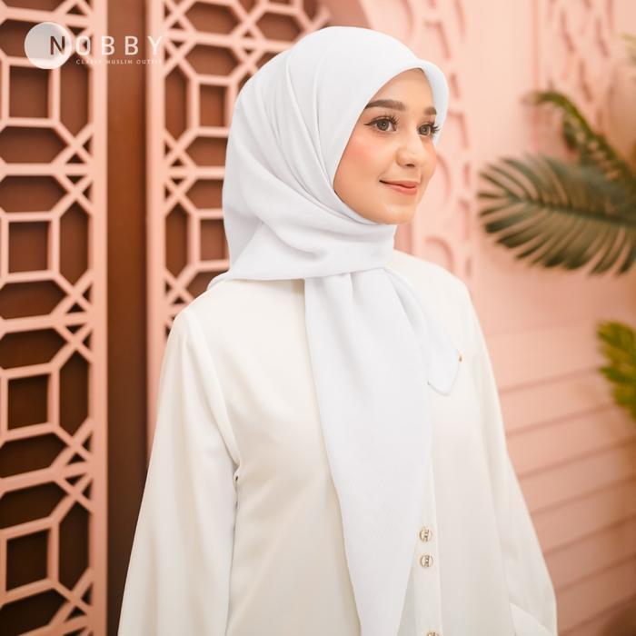 TERMURAH Nobby Hijab Abiela Scarf Jilbab Segi Empat Bahan Voal Kerudung Square