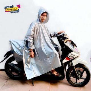 TERLARIS mantel jas hujan kelelawar tanpa lengan dan lengan polos bahan pvc dewasa pria dan wanita