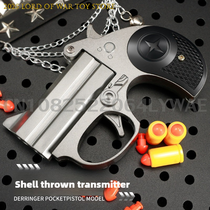 Children Portable Deringer Launcher Mini Manual Soft Bullet Shell Ejection Toy Gun Boy Small Pistol