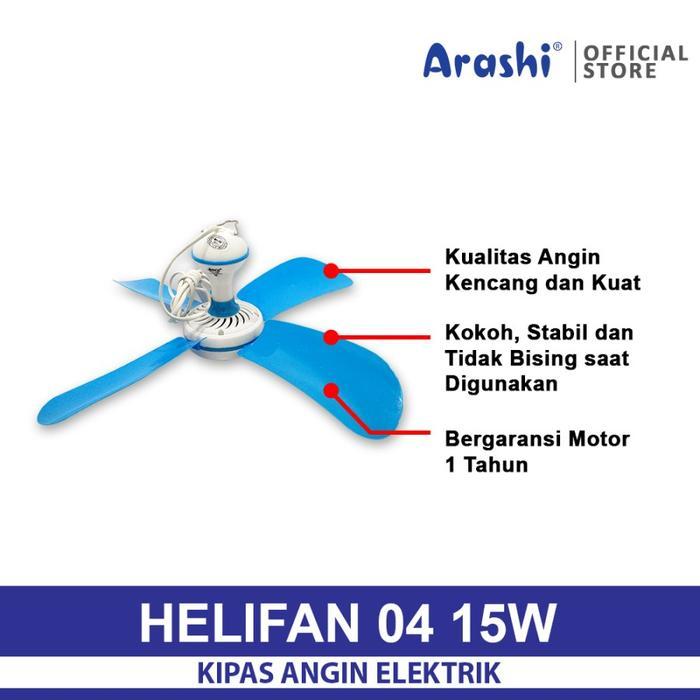 TerbaikGan- Arashi Helifan 04 15Watt Kipas Angin Gantung Plafon Langit Langit