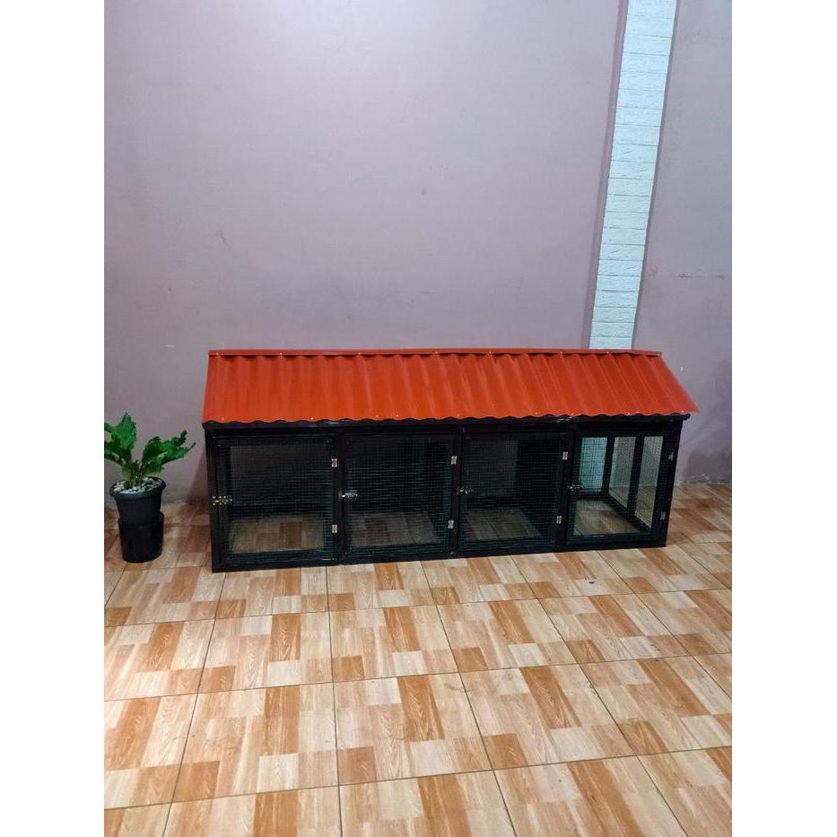 KANDANG AYAM JUMBO 4 SEKAT BAJA RINGAN ATAP ECOGREEN