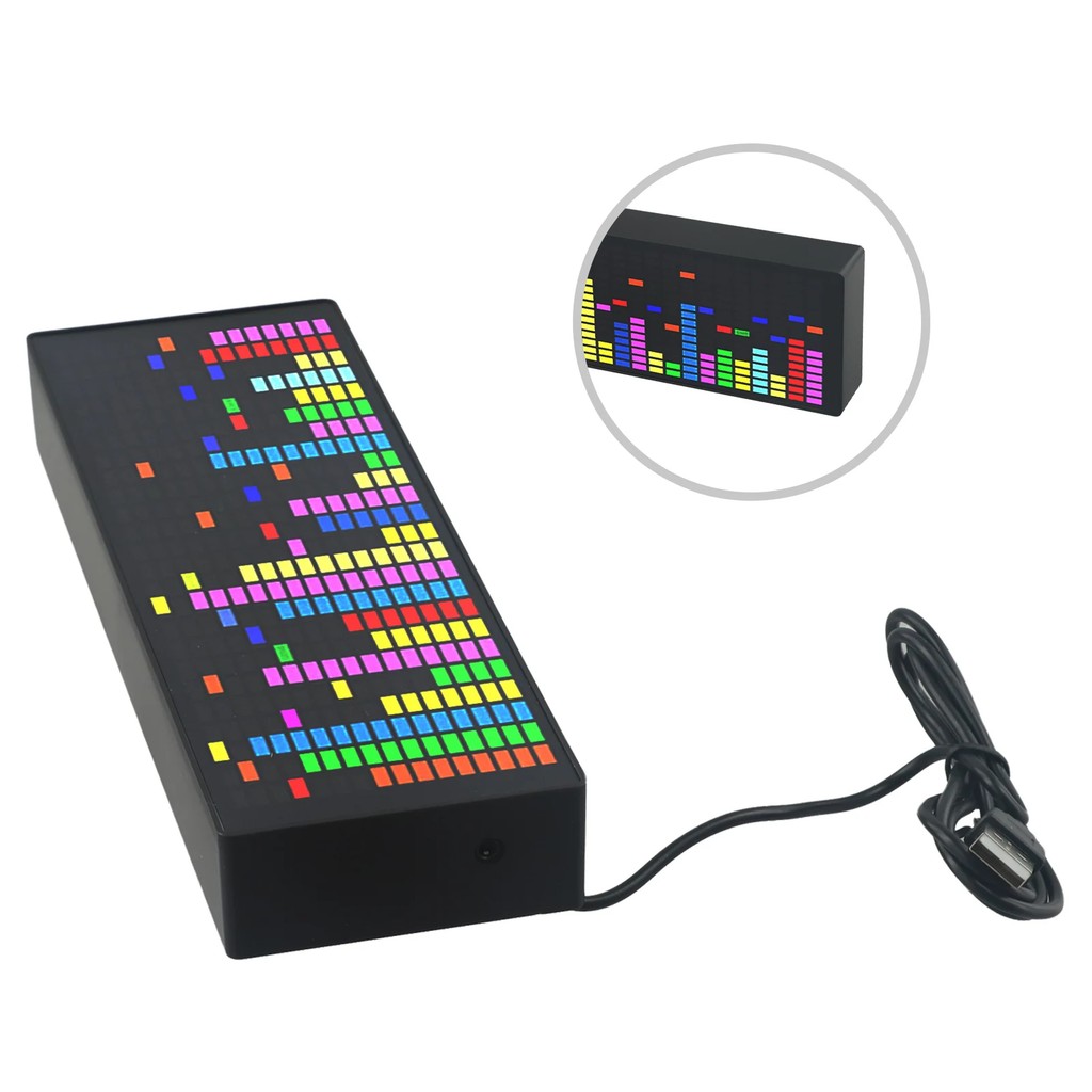 1Pc Led Music Spectrum Analyzer Electronic Clock Indicator Vu Meter Rgb Audio Level Display For Home