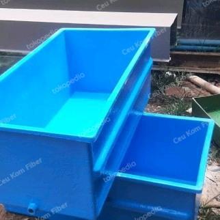KOLAM IKAN BIRU FIBERGLASS UK.105*55*40 CM-BAK IKAN FIBER