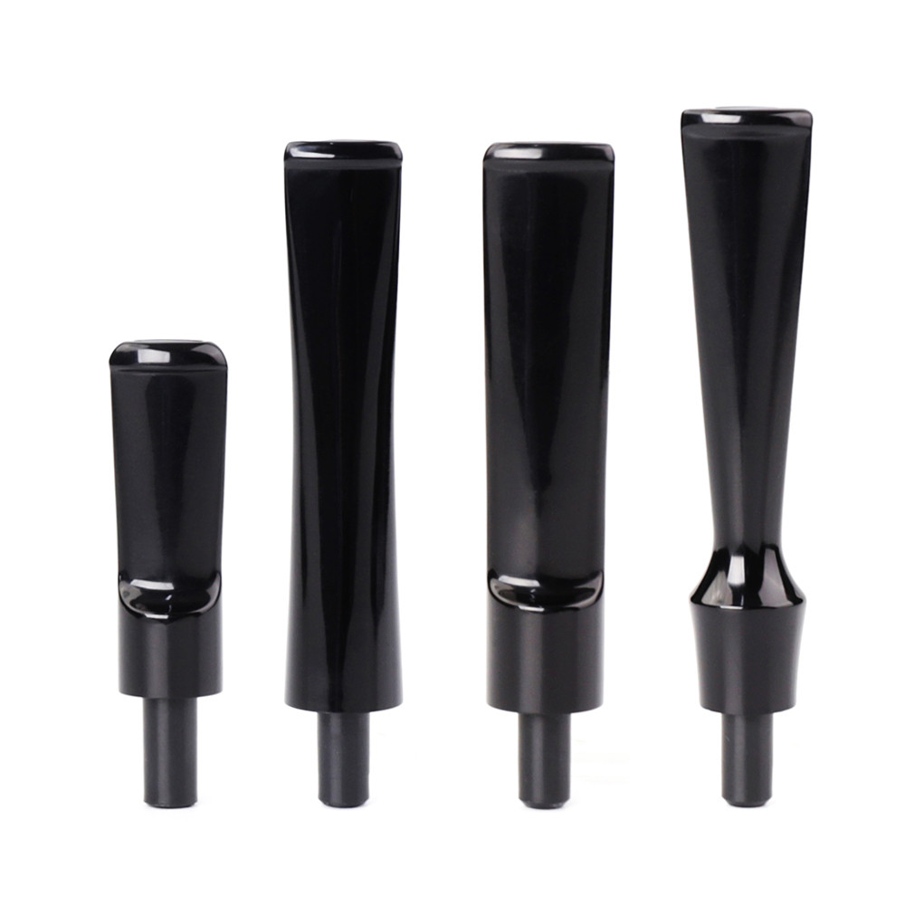 Muxiang 1Pc Acrylic Mouthpiece , For Briar Pipe E Pipes , Handwork Black Stems , For 3Mm Filter