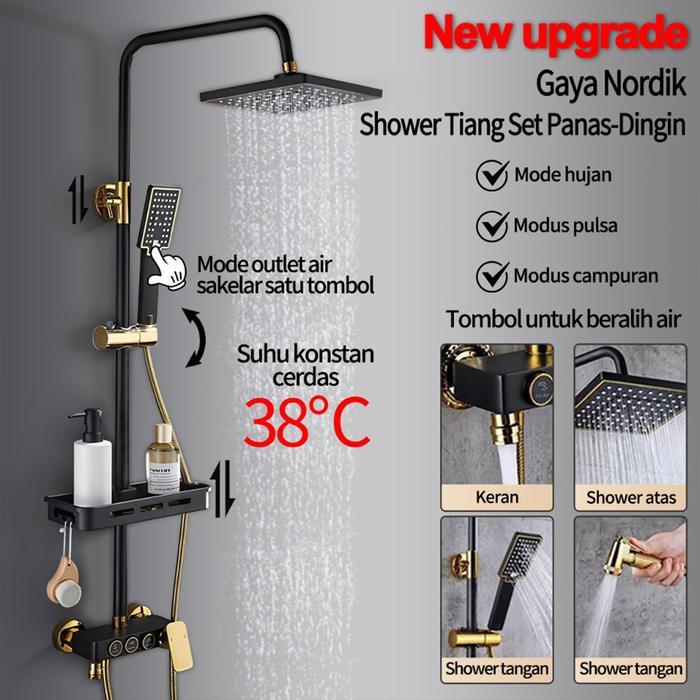 Shower Kamar Mandi 1 Set + Kran Cabang/Shower Mandi Set Stainless/Mandi Shower Set Full Stainless