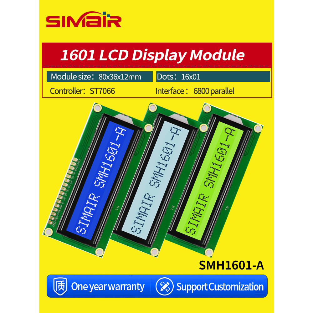 5V Lcd1601 1601A Module Grey /Blue/Green Screen 16X1 Character Lcd Display Module 1601