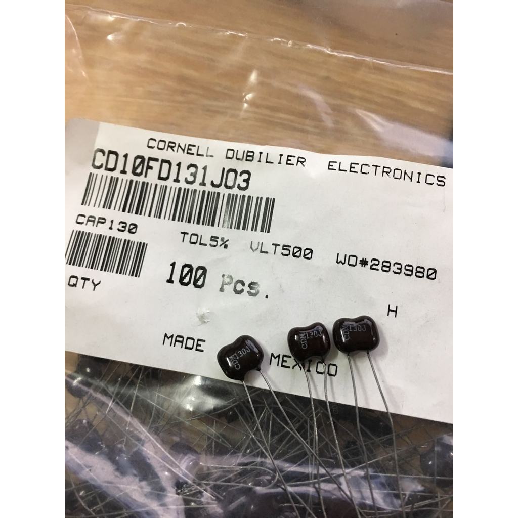 20Pcs/50Pcs Cd10Fd131J03 500V130Pf Generation 500V150Pf 500V100Pf Cdm Silver Mica Capacitor Free