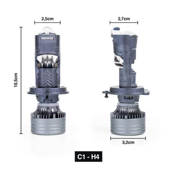 C - Lampu Projektor Mini BiLED Luximos C1 H4 / H11 H16 LED Laser Projektor 100W 12000Lumen Luminos