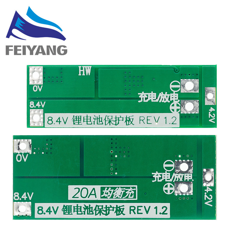 2S 20A 7.4V 8.4V 18650 Lithium battery protection board/BMS board standard/balance