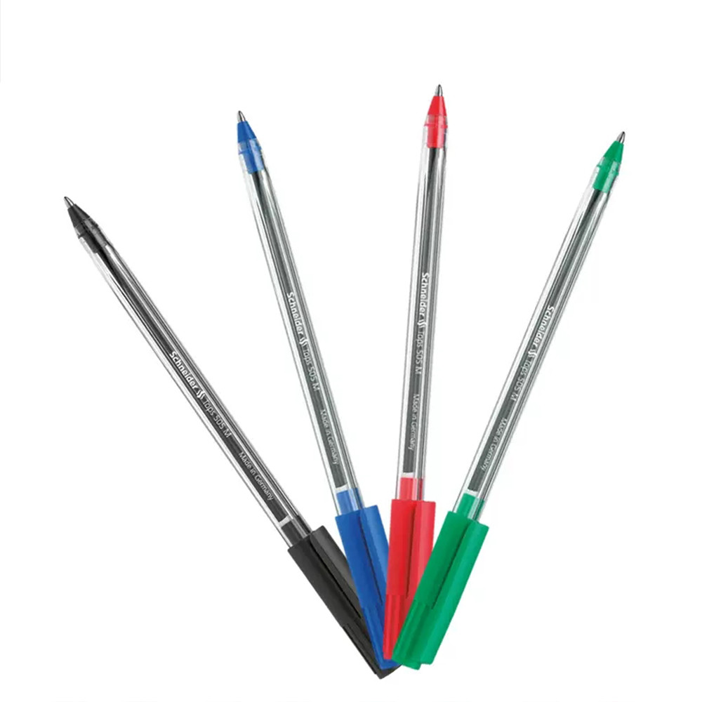 6pcs German Schneider Ballpoint Pen Tops 505M Gel Pen Writing Smooth Fast Drying Large Capacity Ink 