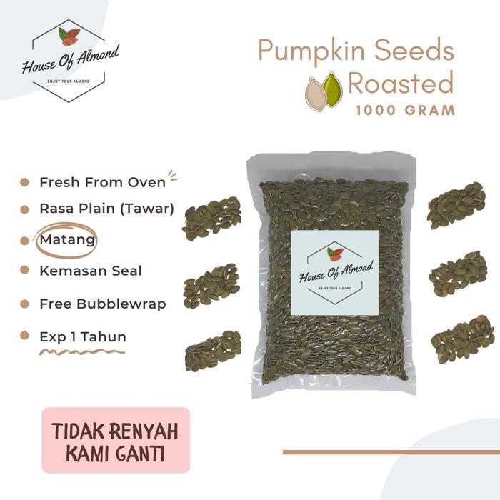 Pumpkin seeds Roasted (matang panggang) 1kg biji labu kuning kupas