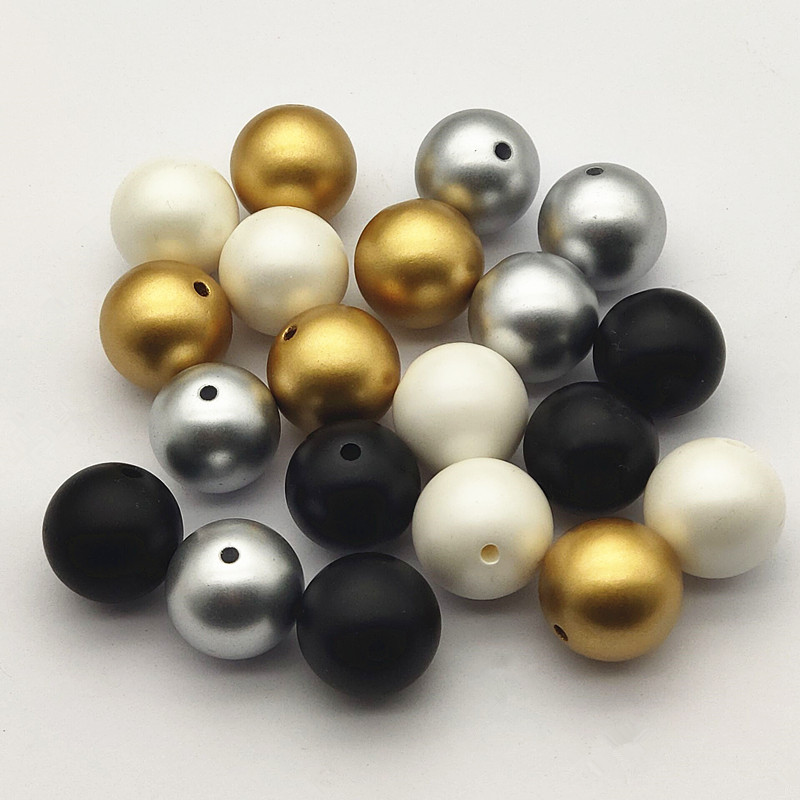 New Arrival 12mm/16mm/20mm Acrylic Matte pearls Round Beads For Handmade Bracelet/Earring/Necklace
