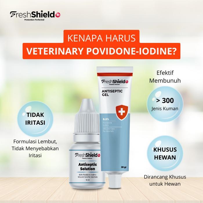 roza- Freshshield+ Gel Antiseptik Luka Untuk Kucing & Anjing -8,5% Povidone-Iodine 20G Obat