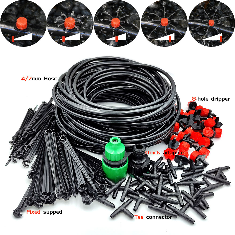 Greenhouse 5M-50M DIY Drip Irrigation System Automatic Watering