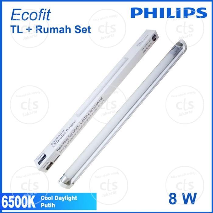 luxp- Tl Neon Led Philips Led 8W Ecofit 8 Watt T8 + Kap 60 Cm