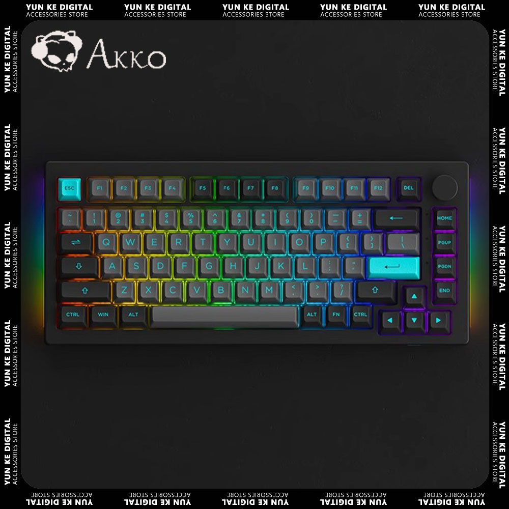 AKKO 5075B Plus Mechanical Keyboard Three Mode RGB Wired Gasket Hot Swap Gaming Keyboard with Knob P