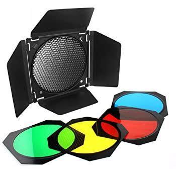 Terpopuler- Godox Bd-04 Barndoor Honeycomb Grid 4 Color Filter Sl60W Sl60 Sk400