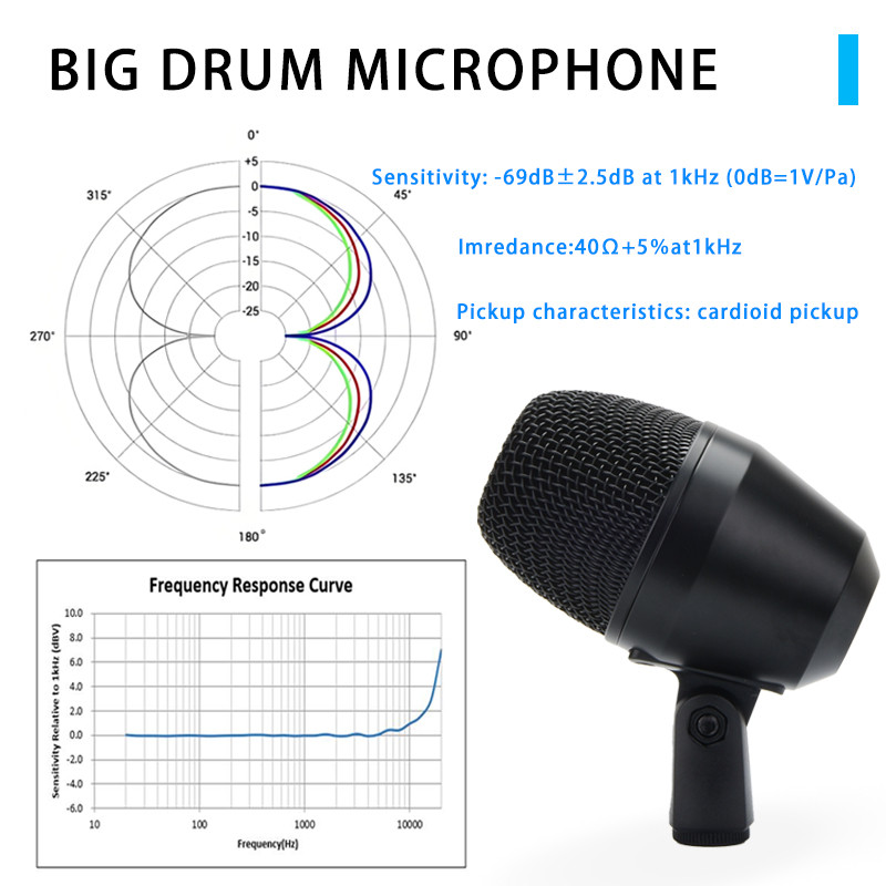 Pga Drum Microphone, Percussion Drum Bass Microphone, Metal Dynamic Microphon, Suitable For