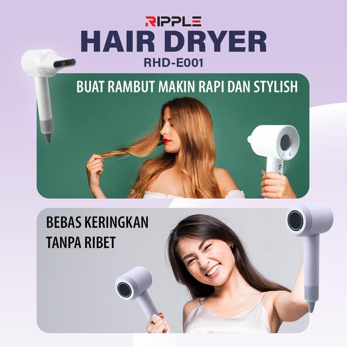 ks85- Ripple Rippods Hair Dryer Rhd-E001 Pengering Rambut Portable High Speed Silent
