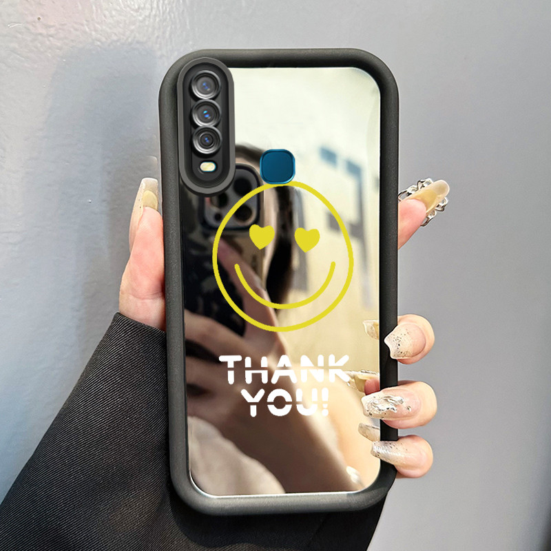 Casing Hp VIVO Y17 Y15 Y12 Y12i Y3 Y3s 2020 Case HP Casing pola Emoji tas Kartun Kasing cermin Cesin