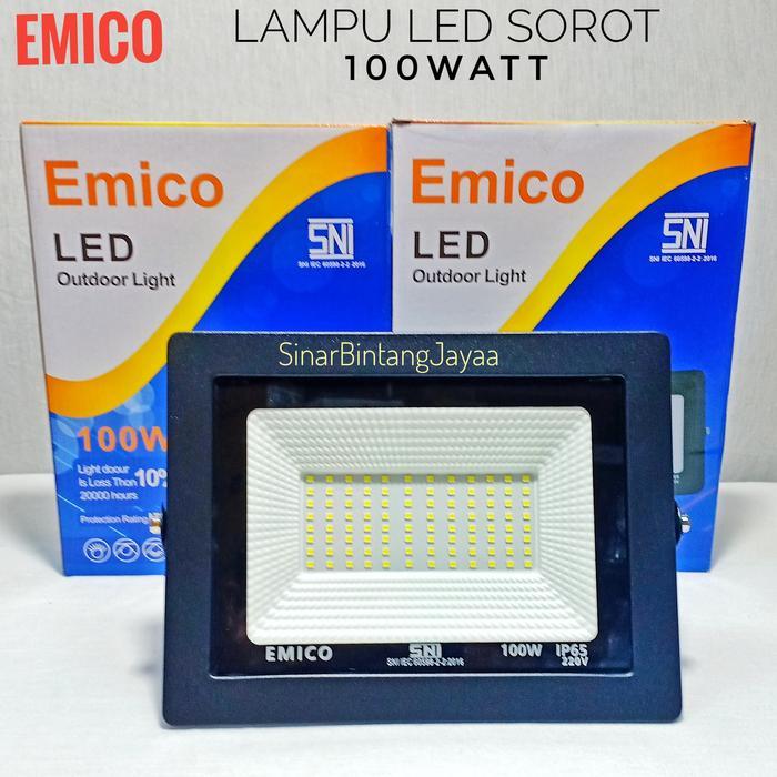 Terlaris LAMPU LED SOROT 100 WATT EMICO / LAMPU TEMBAK 100W EMICO PUTIH SALE